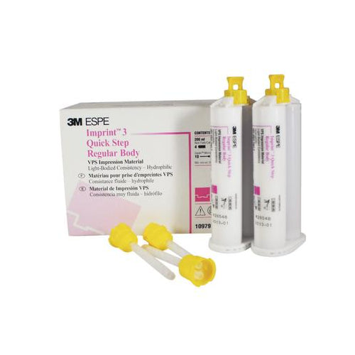 3M ESPE 10979 Imprint 3 Garant Quick Step Regular Body VPS Cartridges 50 mL 4/Pk 3M ESPE 10979 Imprint 3 Garant Quick Step Regular Body VPS Cartridges 50 mL 4/Pk